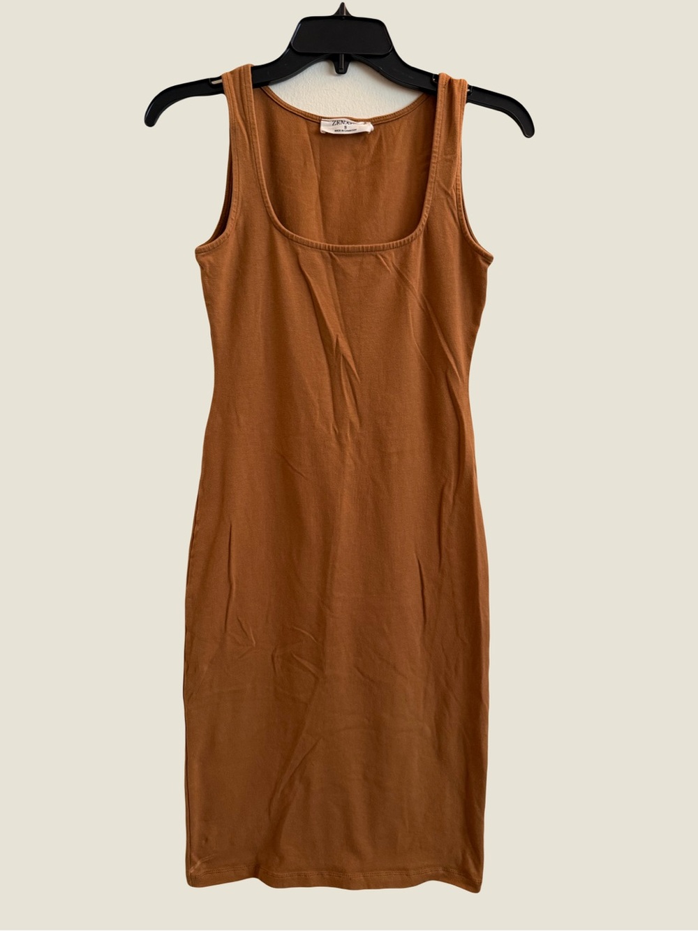 Zenana Outfitters Sleeveless Tank Midi Dress in Rust Brown